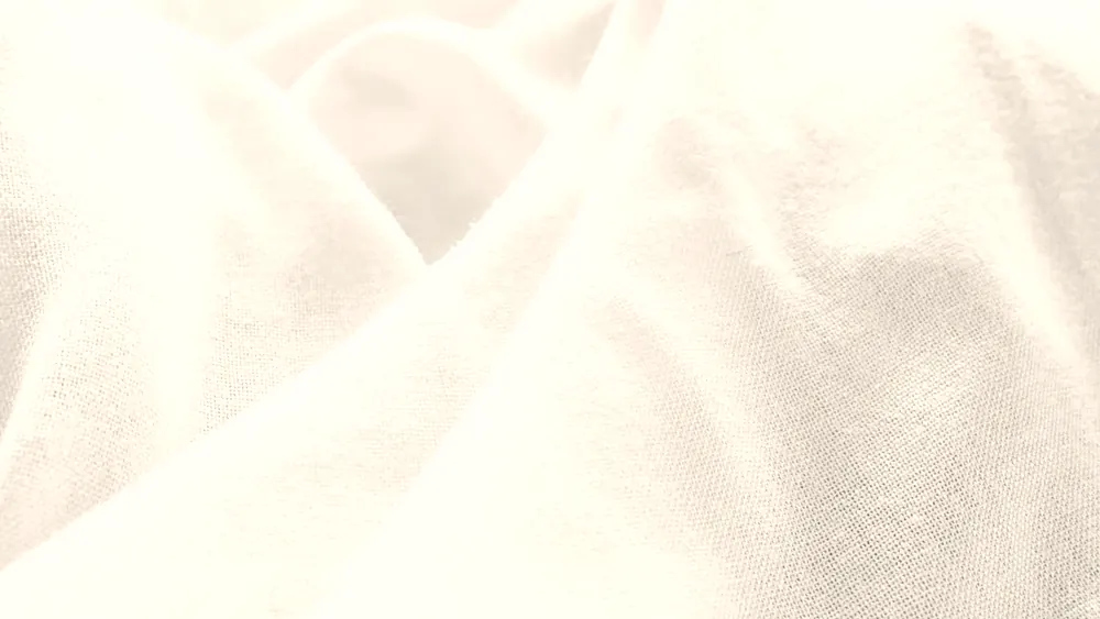 Étoffe de coton blanc, plis doux