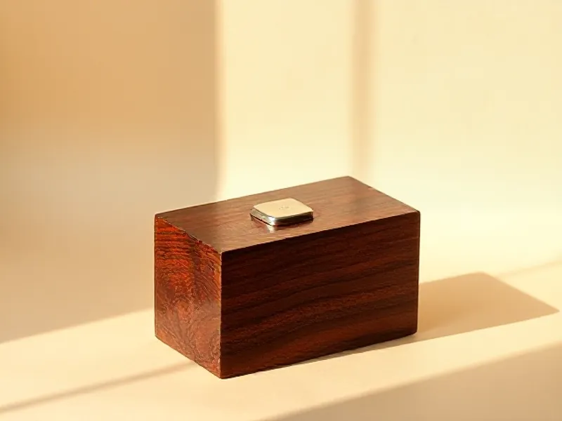 Polished reddish mahogany box