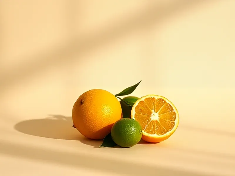 Orange and lime, one slice cut