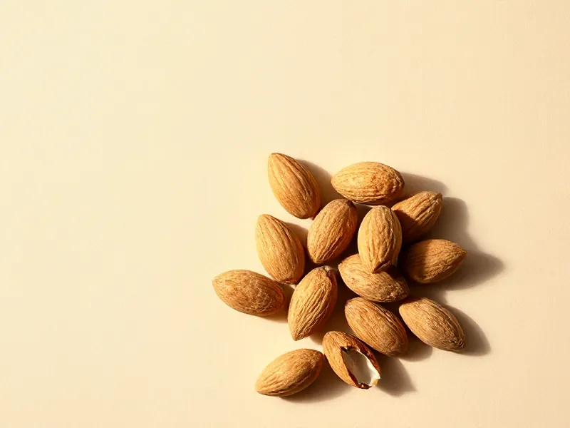 Small heap of whole almonds