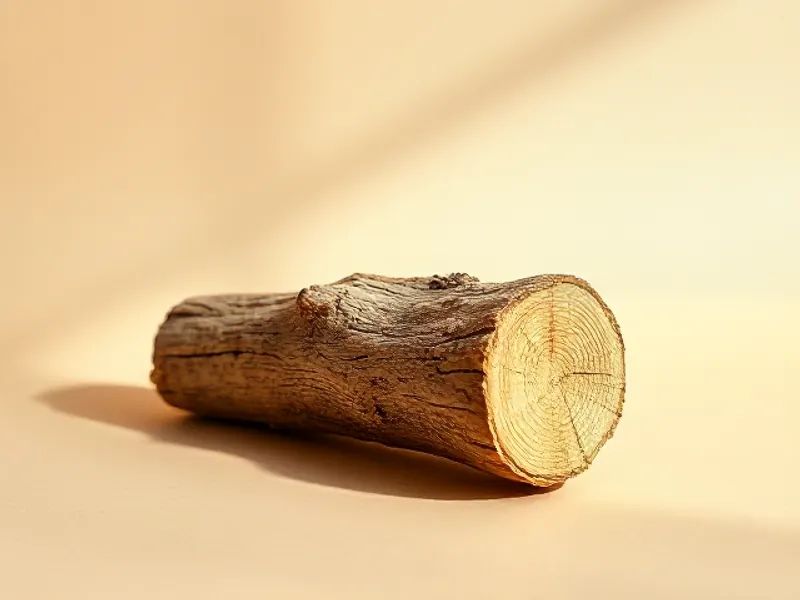 Slice of amyris wood with visible grain