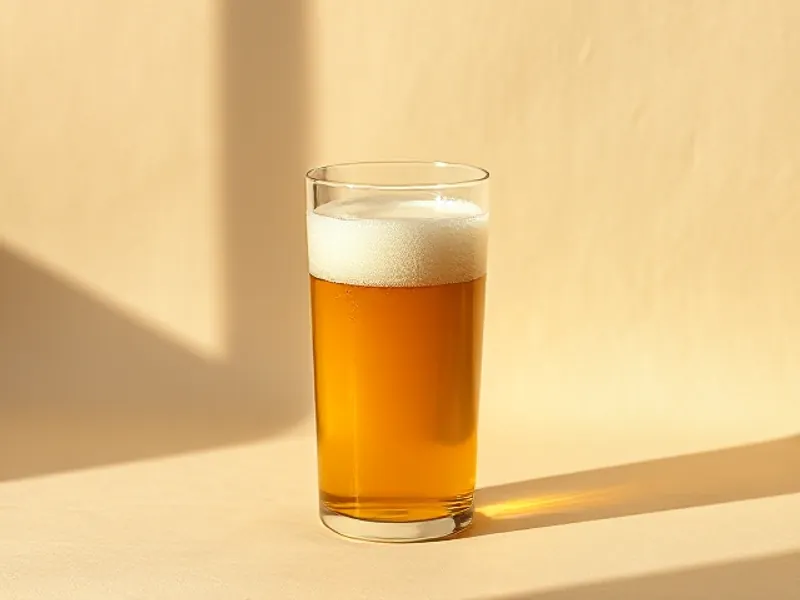 Glass of frothy blond beer
