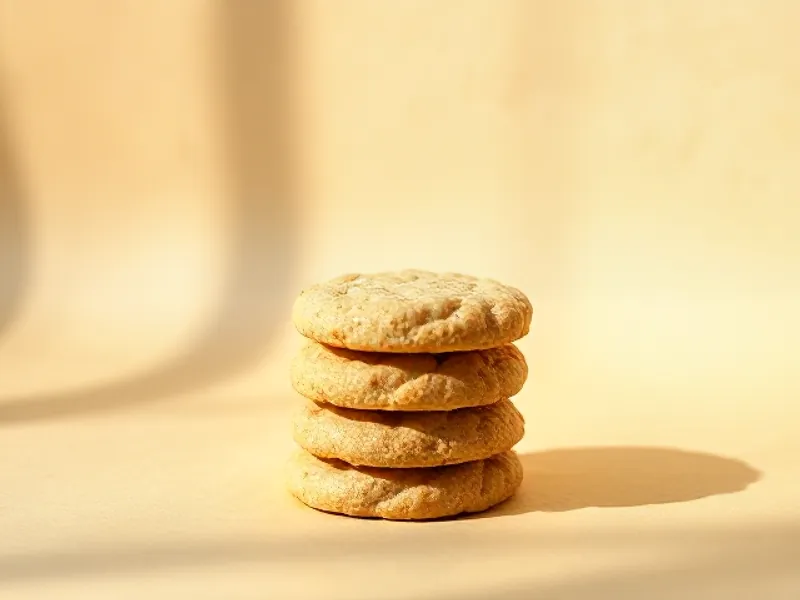 Stack of golden biscuits