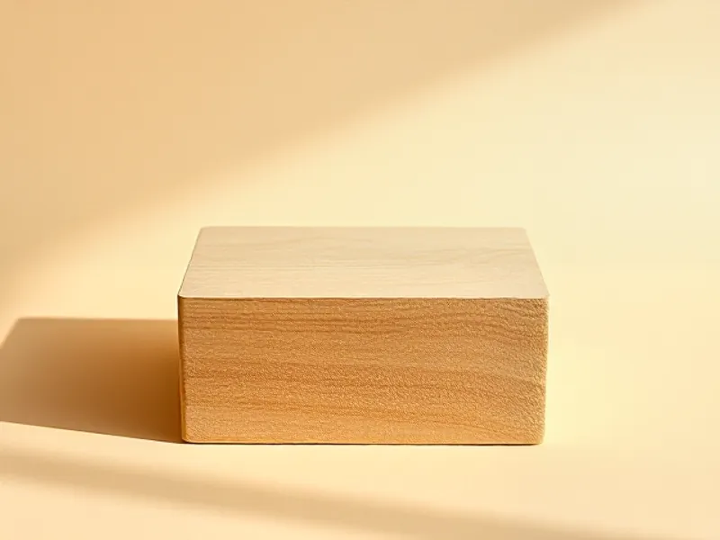 Cube of pale blond wood