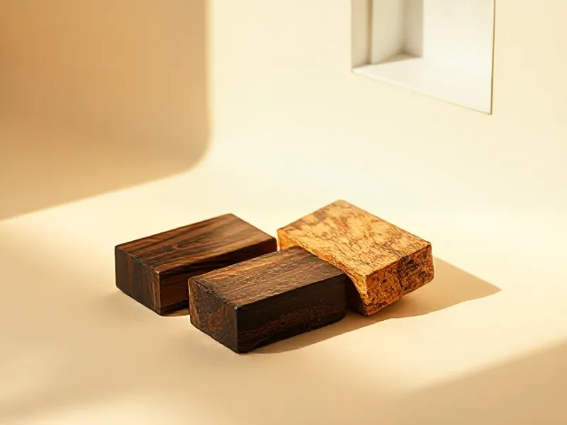 Two polished blocks of precious wood