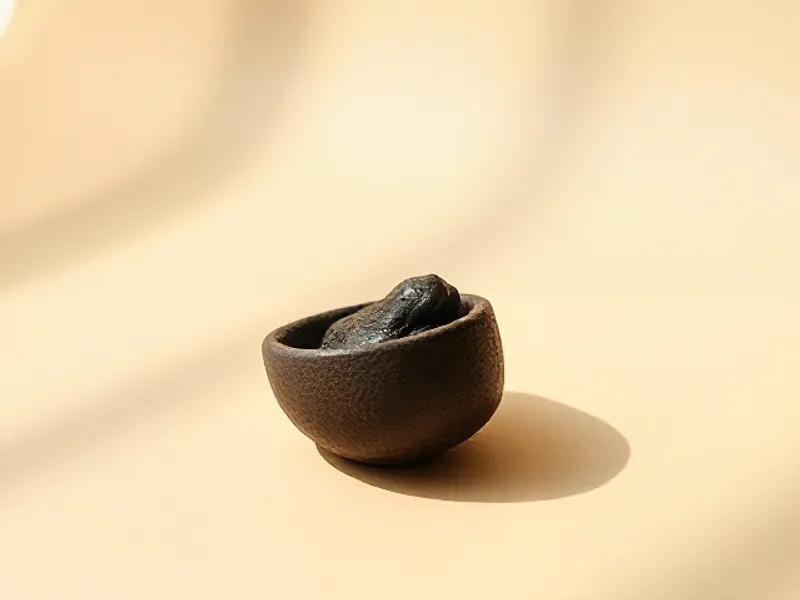 Small dark paste of castoreum in a discreet bowl