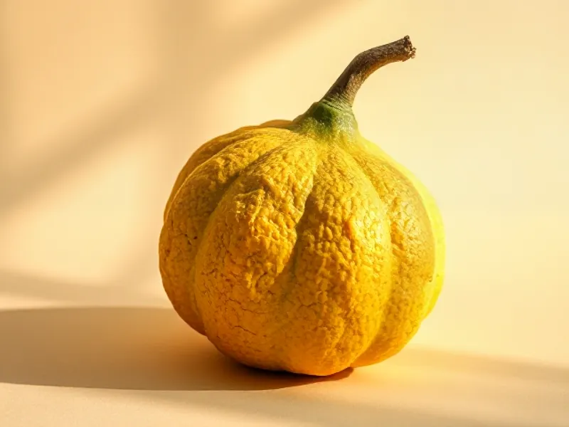 Large yellow citron with granular skin