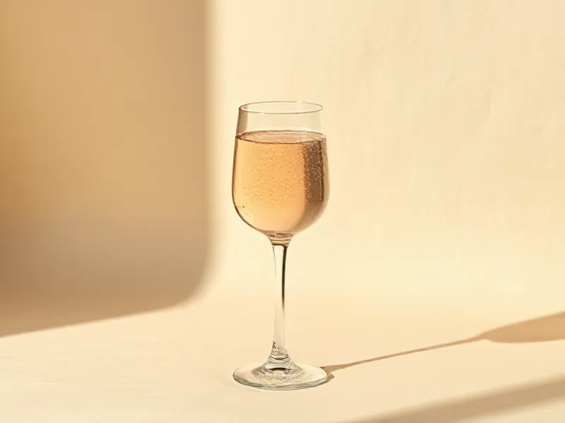 Glass of rosé champagne