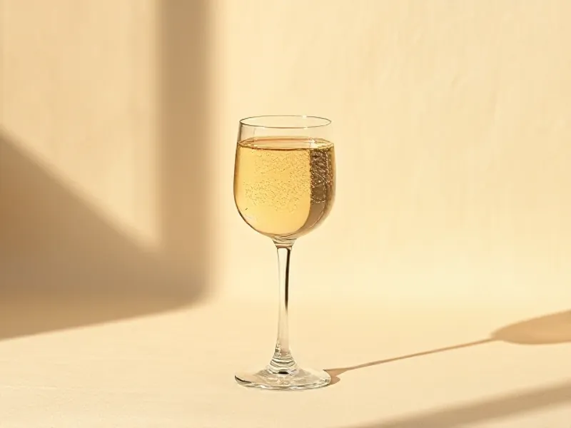 Glass of sparkling champagne