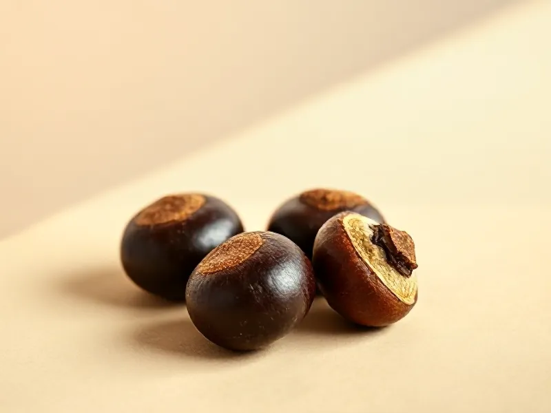 Brown chestnuts, one split open