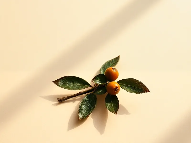 Small green-orange chinotto citrus on a branch