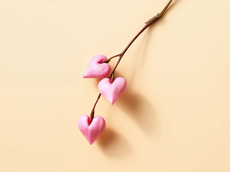 Pink heart-shaped flowers on a stem