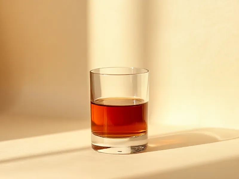 Glass of amber cognac