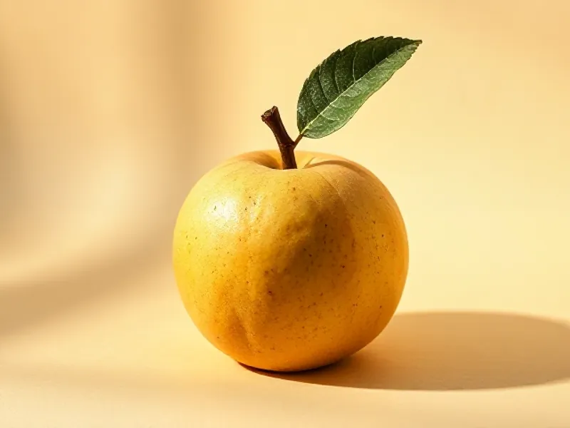 Golden quince with its leaf