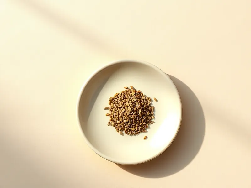Cumin seeds in a white dish
