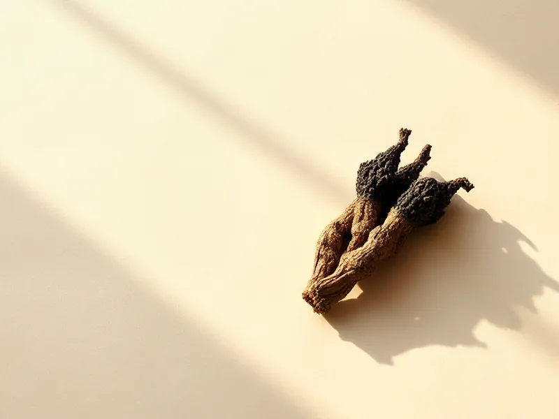 Dried, gnarled cyperus roots