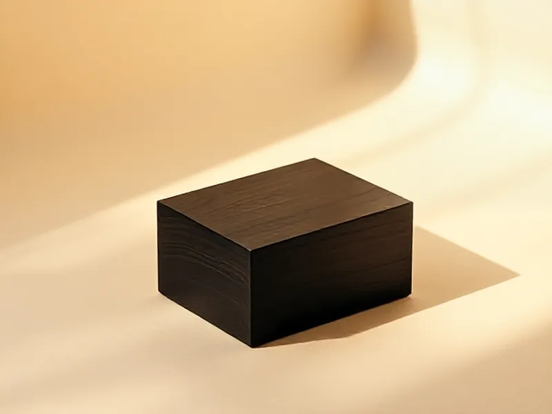 Block of polished dark ebony wood