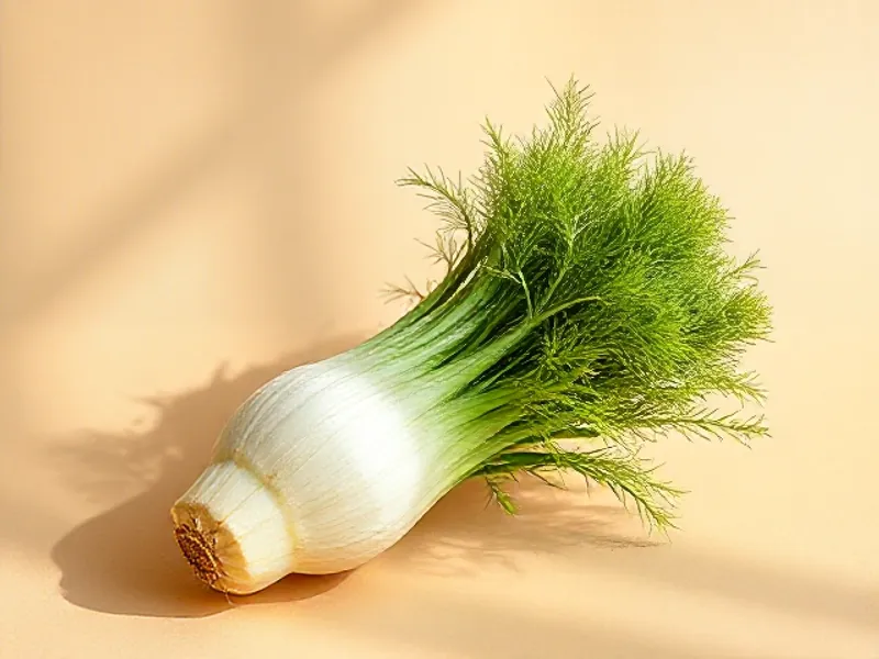 Fennel bulb and its leafy stalks