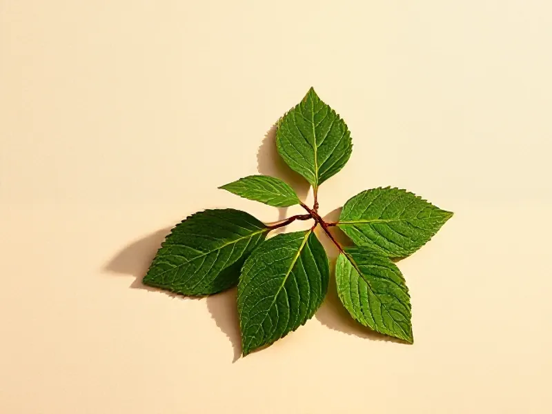 Star of green blackcurrant leaves
