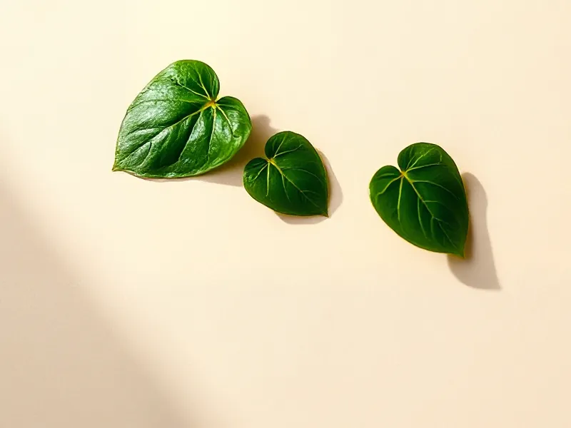Heart-shaped green violet leaves
