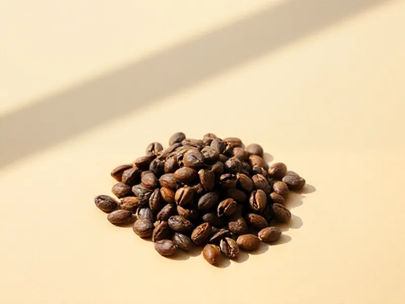 Heap of roasted cocoa beans