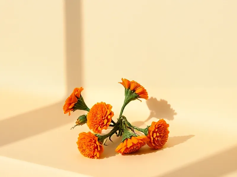 Orange French marigold flowers