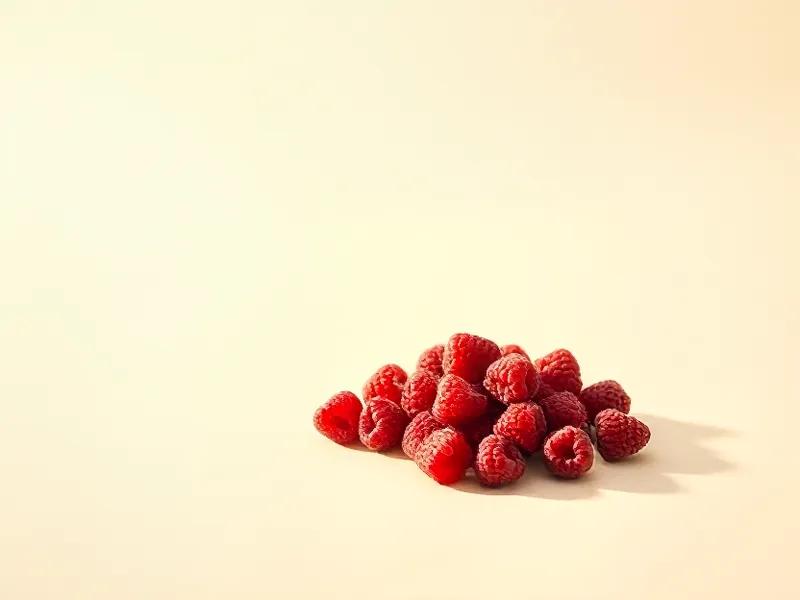 Small heap of fresh raspberries
