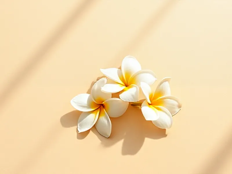 White and yellow frangipani flowers