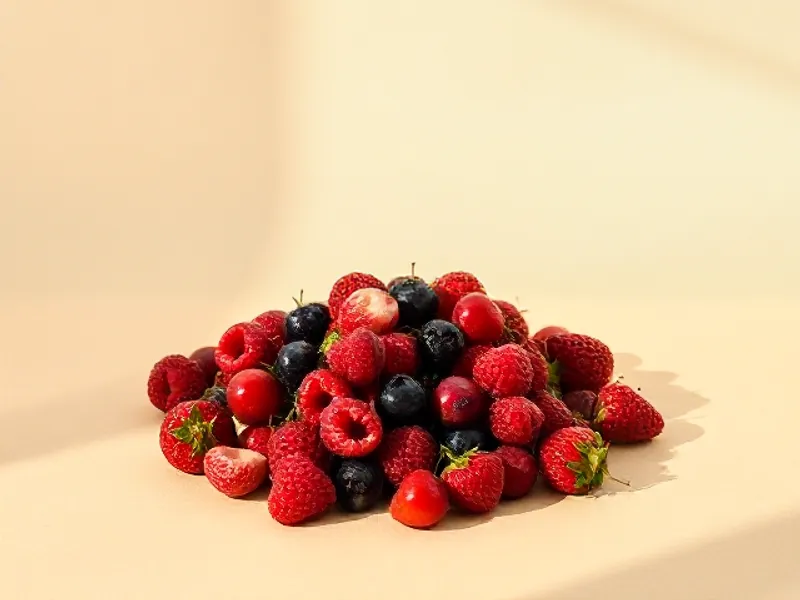 Mix of fresh red fruits