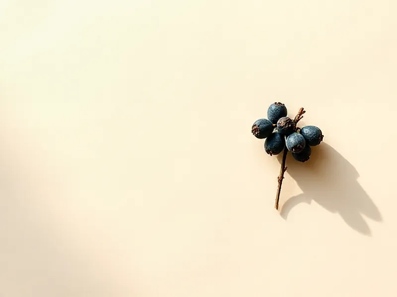 Small cluster of blue-black juniper berries
