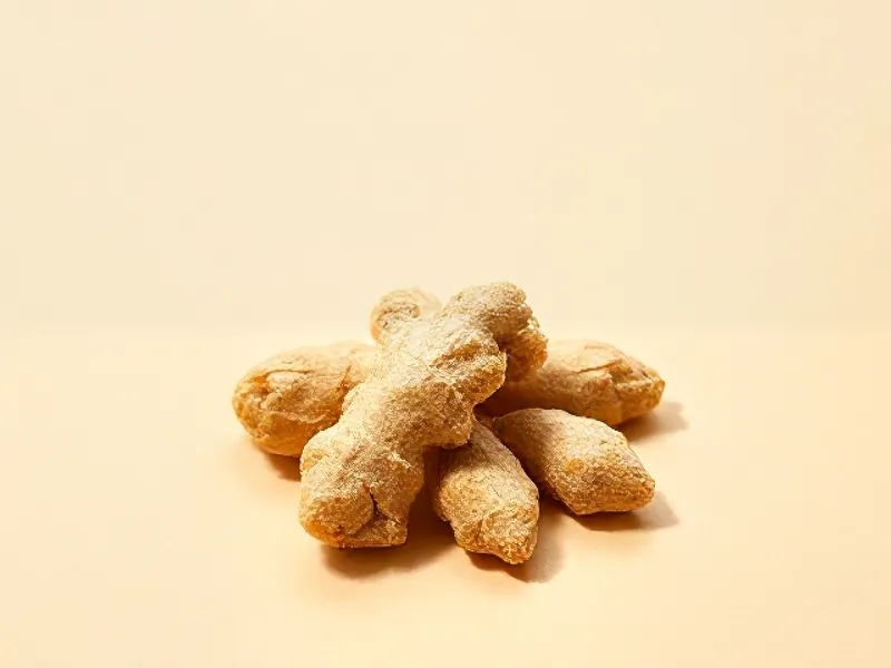 Pieces of candied, crystallised ginger