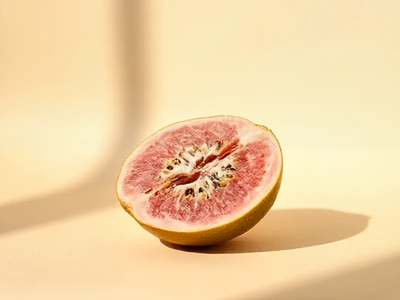 Guava cut open showing pink flesh