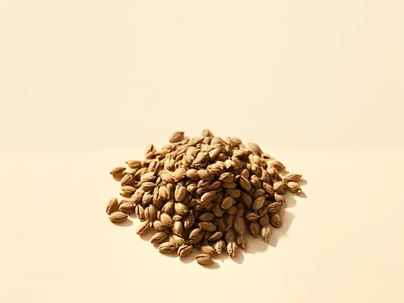 Heap of small brown celery seeds