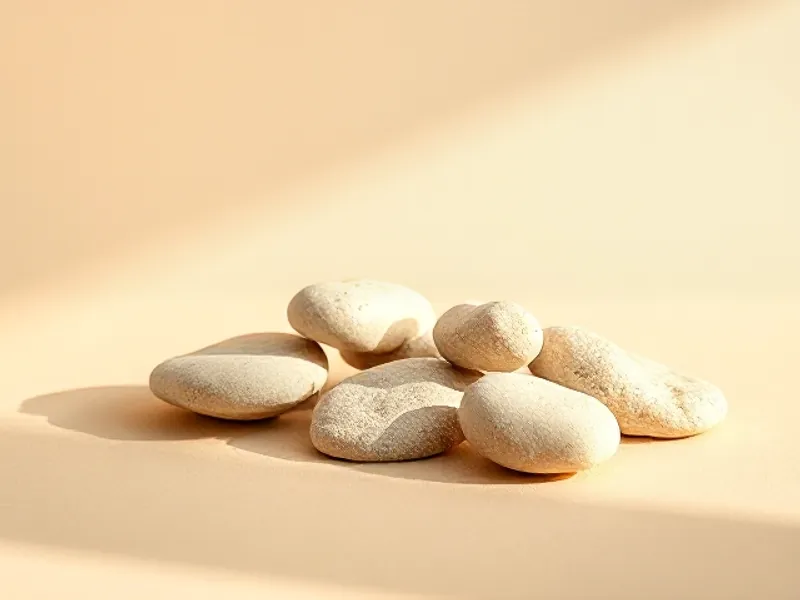 Heap of smooth beige stones