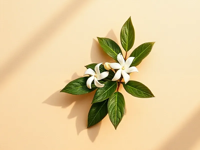 Star jasmine branch with white flowers