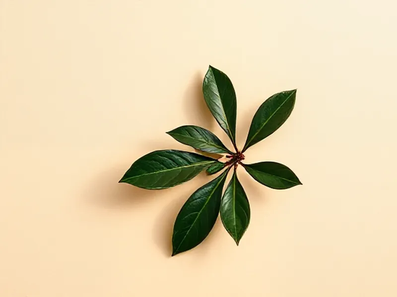 Glossy green bay laurel leaves