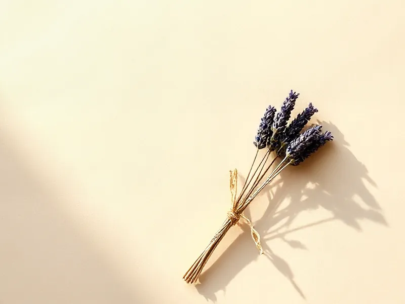 Small bouquet of dried lavender tied with string