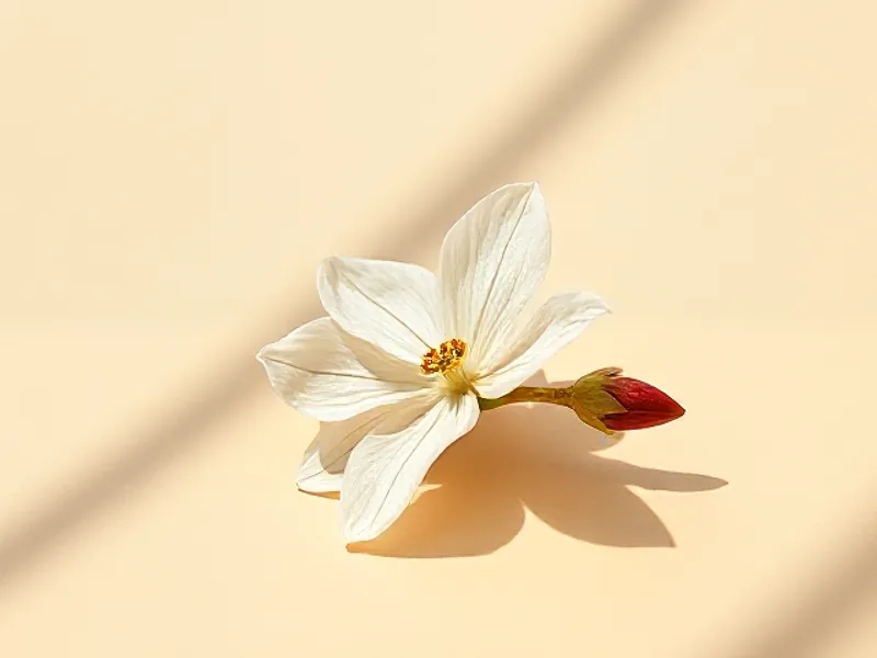 White longoza flower with a red bud
