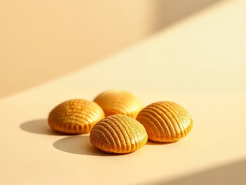 Golden shell-shaped madeleines