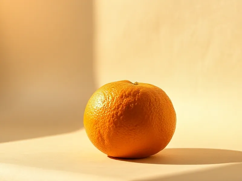 Whole mandarin with luminous peel