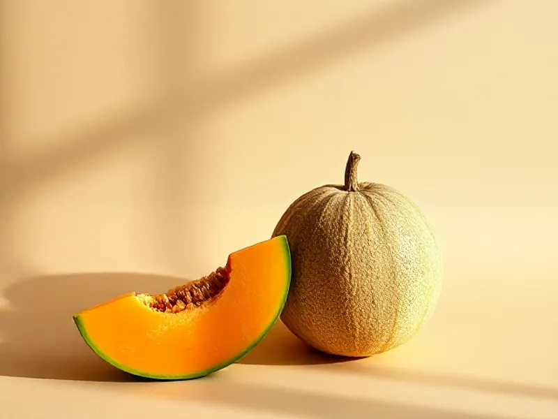 Wedge of melon and a whole melon