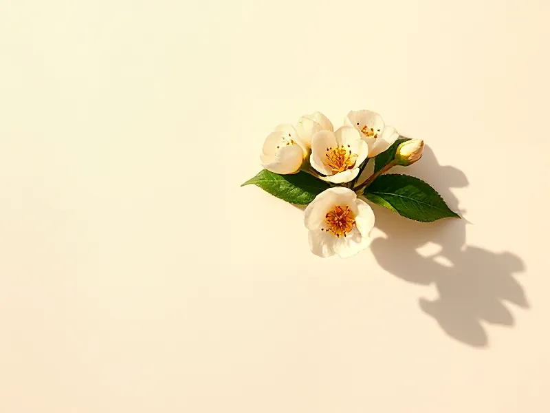 Open white bitter orange blossoms and green leaves