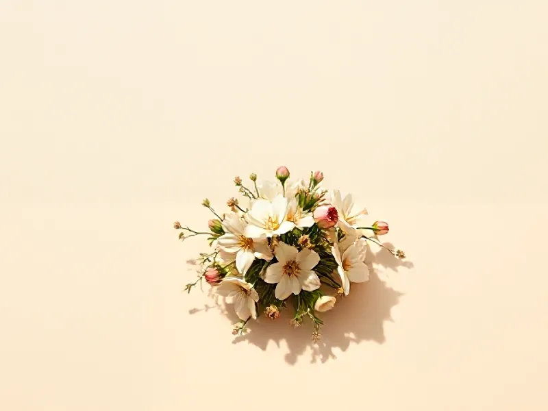 Loose bouquet of white and pale flowers