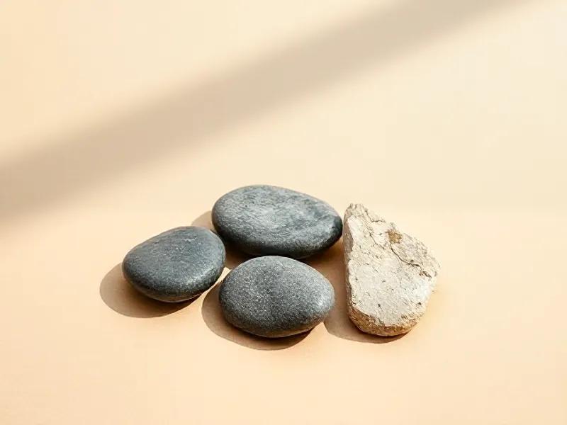 Grey stones and a shard of pale flint