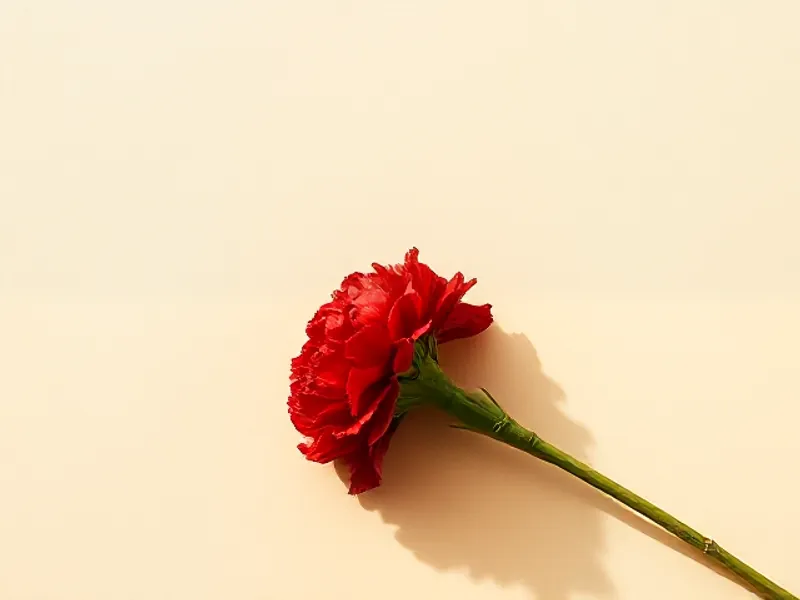 Red carnation with fringed petals