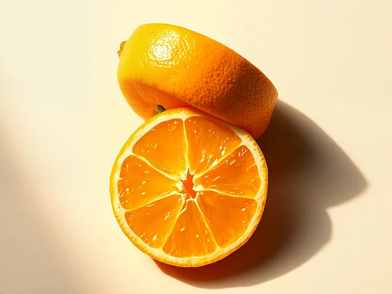 Whole orange and an orange cut in half