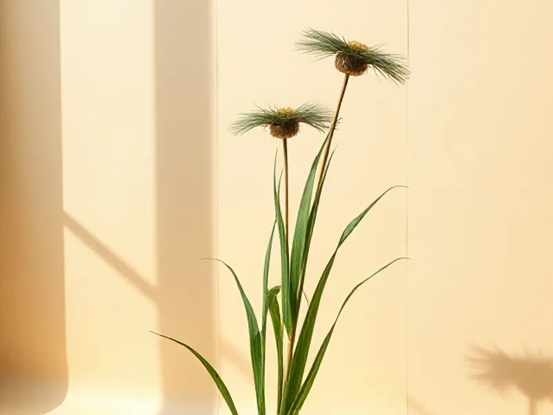 Green papyrus stems with a feathery umbel