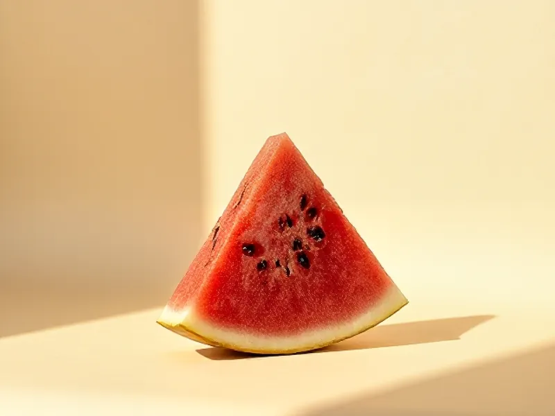 Triangular slice of watermelon