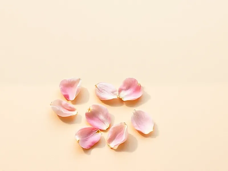 Scattered pale pink rose petals