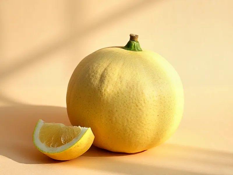 Whole yellow pomelo and a cut segment